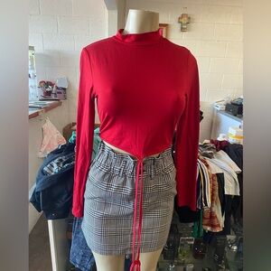 Red Long Sleeve Top